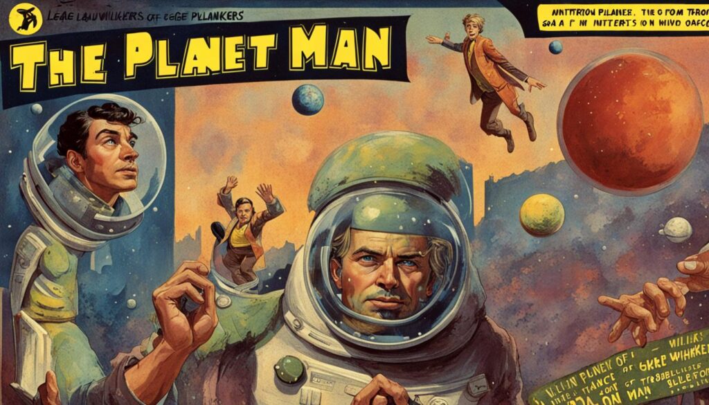 Produced in about 1950 by Palladium Radio Productions, The Planet Man is the golly-gee-whillikers saga of Dantro, an intergalactic troubleshooter for an organization known as the League of Planets - the law enforcement body for peace and justice in the celestial world. (Think of him as an outer-space version of Marshal Matt Dillon - It's a chancy job, and it makes a [planet] man watchful...) With their center of operations situated on Planeria Rex, the capital of the planets, the League sends their water-carrier Dantro out into the celestial world to maintain law and order whenever danger threatens the universe.
